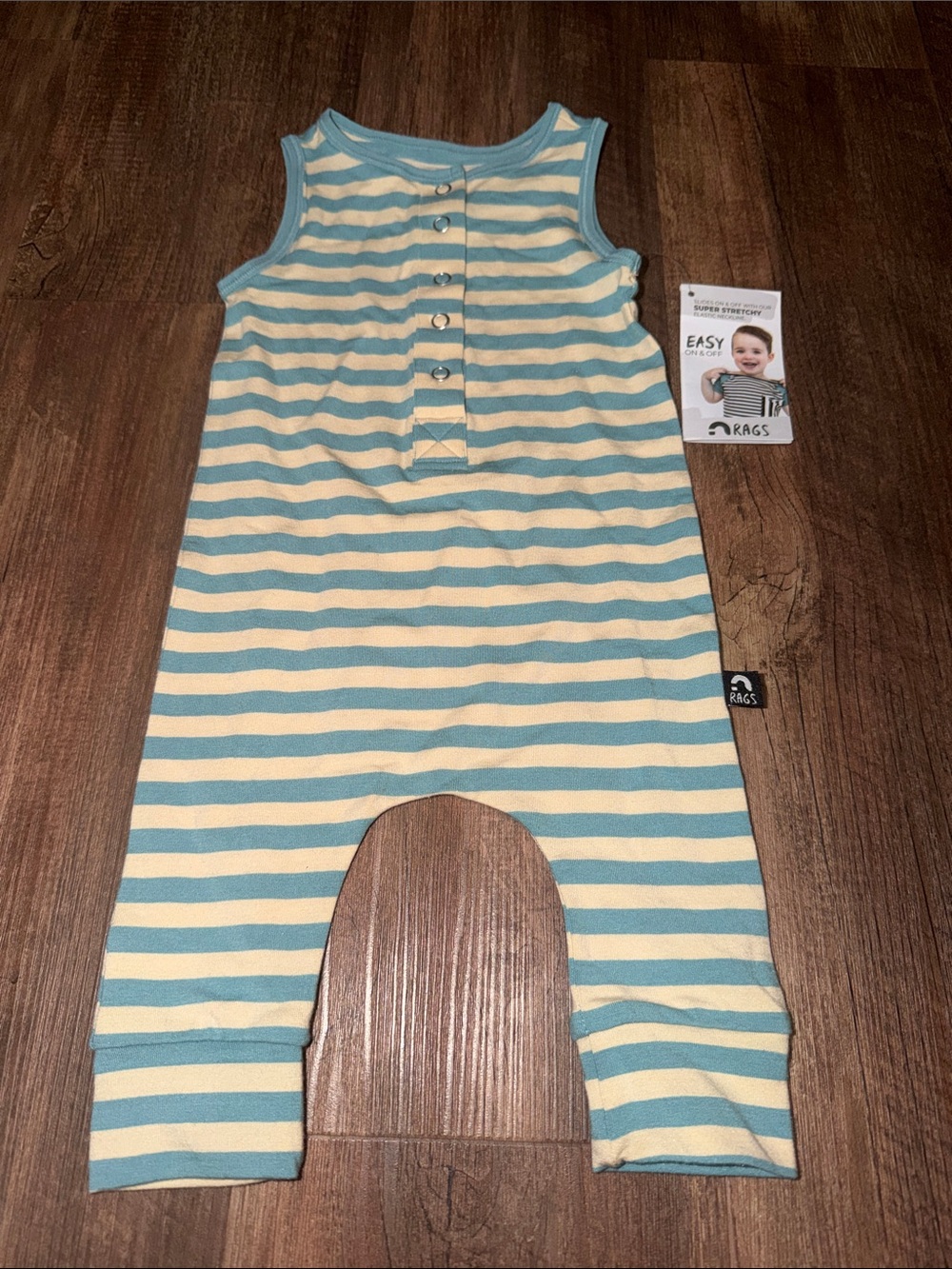New Rags to Raches Striped Romper 3-6 months